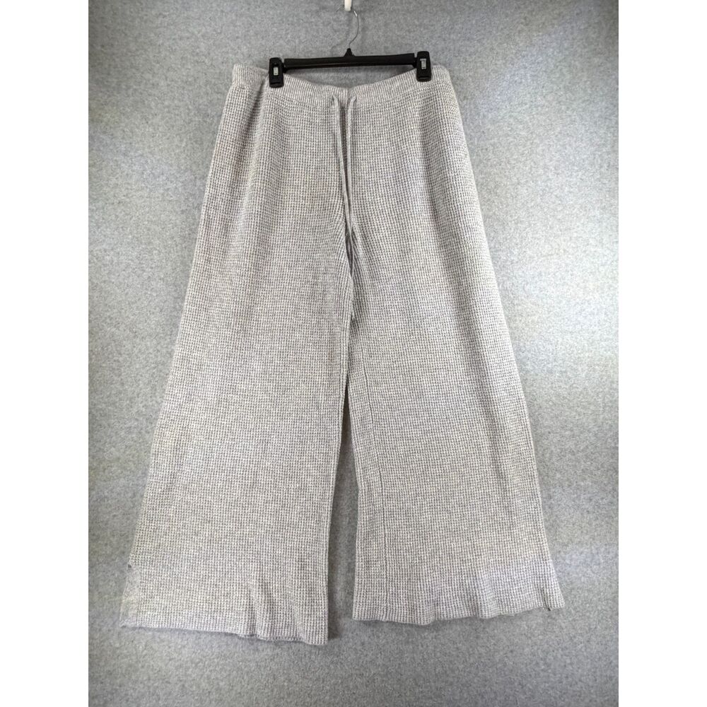 Aerie Women’s XXL Gray Waffle Knit Wide Leg Lounge Pants 3749